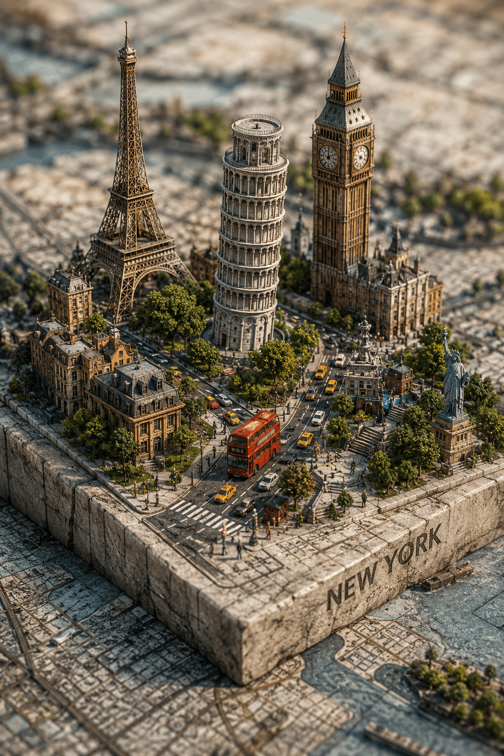 Photorealistic Modern 3D City Diorama Generator Prompt